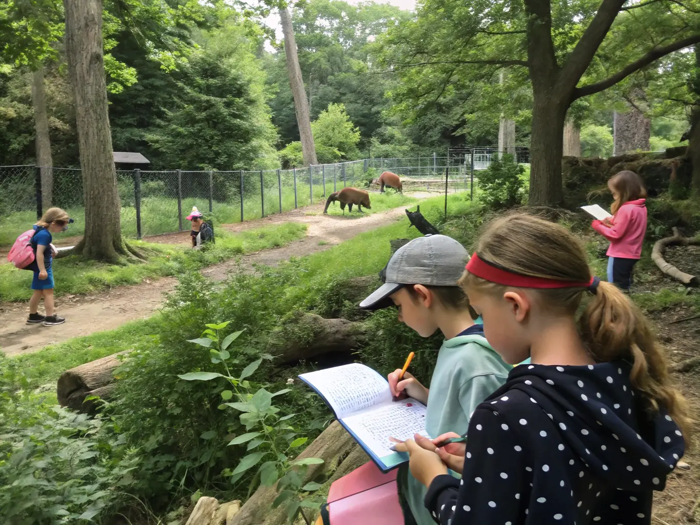 A photograph featuring a group of children participating in a wildlife education workshop, learning about local species and conservation efforts. The image should convey a sense of enthusiasm and engagement in environmental education.
